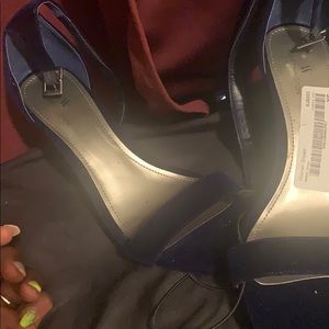 Never Worn!!! Suede Dark Blue Chucky Heel